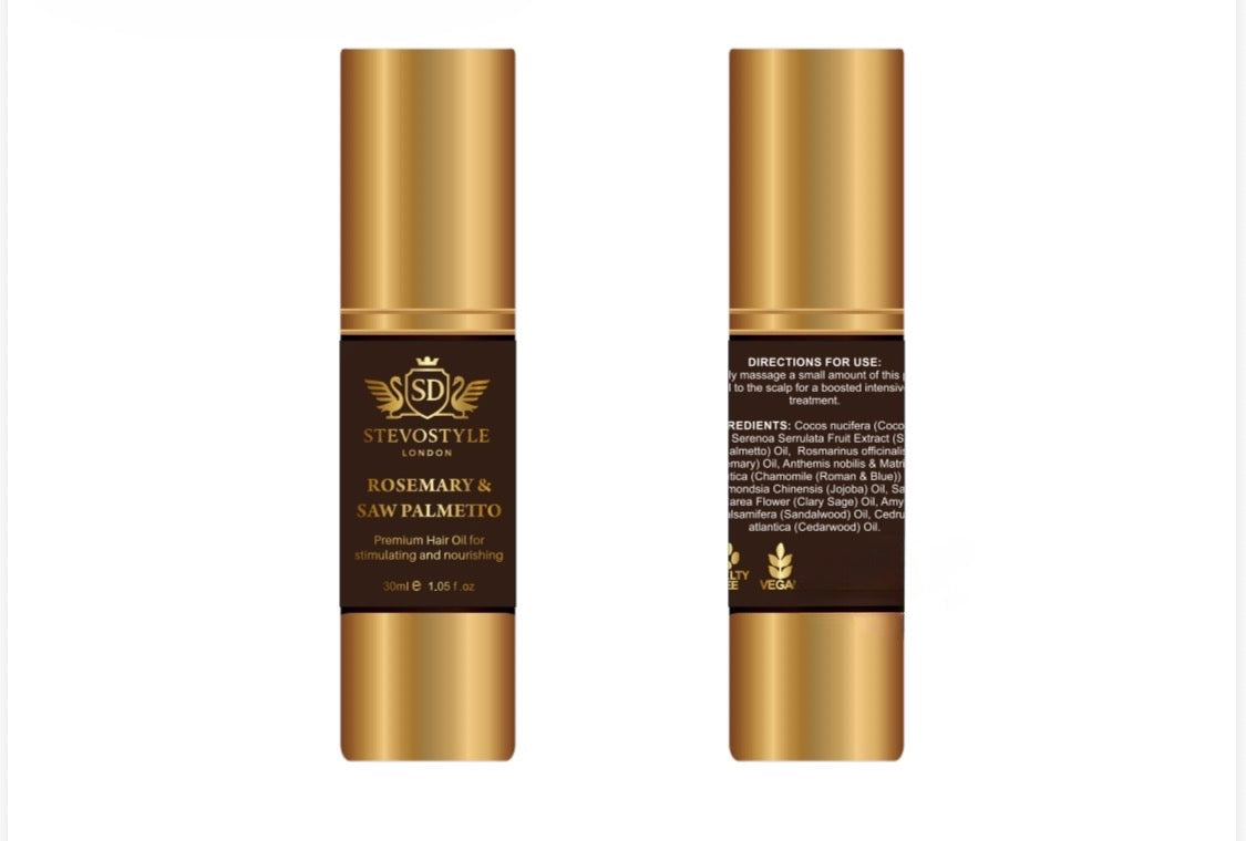 Saw Palmetto and Rosemary Hair Oil 100% Natural VEGAN 30ml