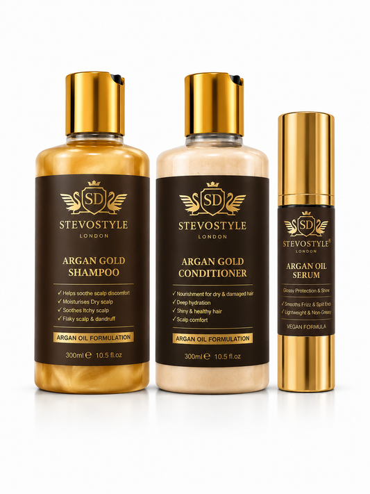 Argan Gold Shampoo, Conditioner & Argan Oil Serum Trio