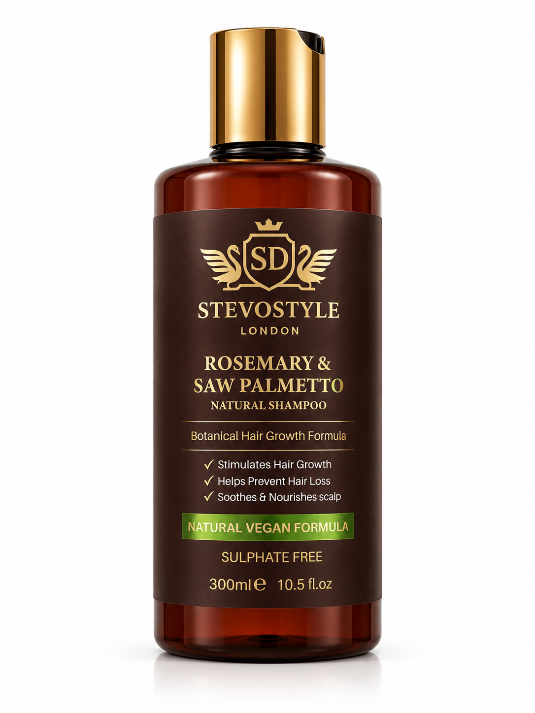 Rosemary Natural  and Saw Palmetto 100% Shampoo Vegan 300ml